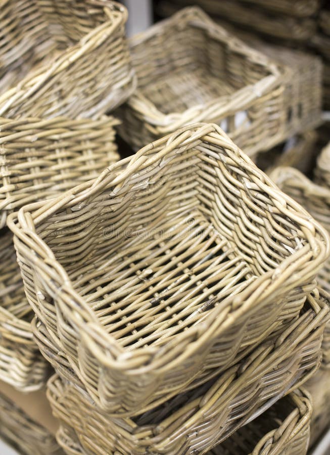Wooden baskets from twigs stock photo. Image of cardboard 87839340