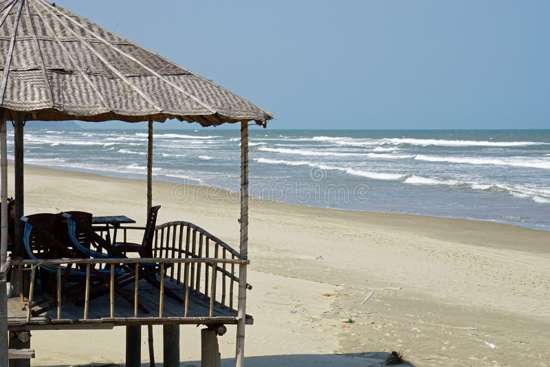 wooden beach hut in vietnam