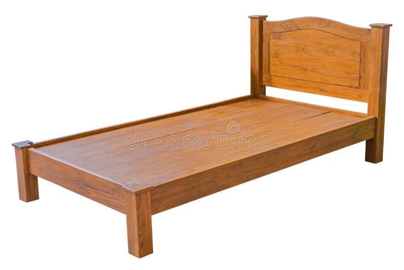Wooden bed. stock photo. Image of luxury, classic, bedroom 56156044