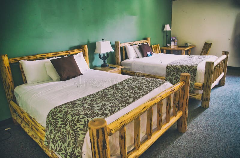 Hotel Bedroom with Unmade Bed and City View Stock Image Image of home