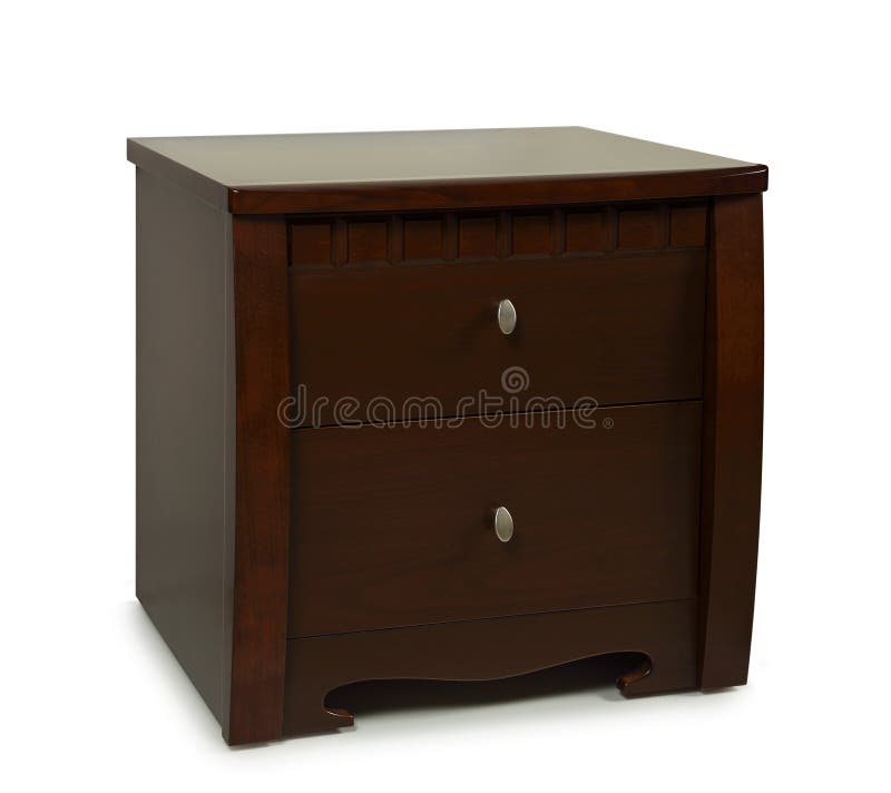 Wooden bedside table stock photo. Image of side, single 268374954
