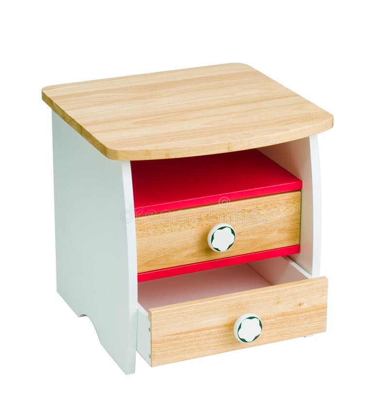 Wooden Bedside Table For Kids Stock Image - Image of 