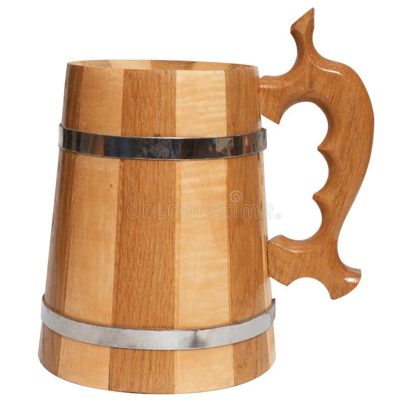 Wooden beer mug stock photo. Image of retro, handle, dishware 11818166