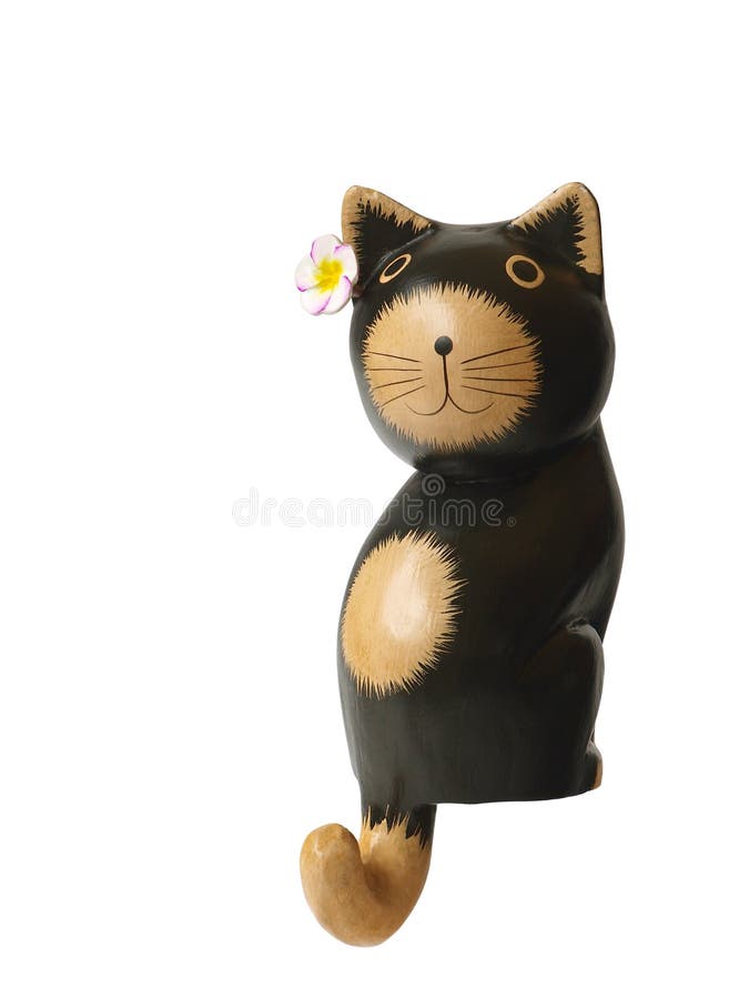 Wooden black cat