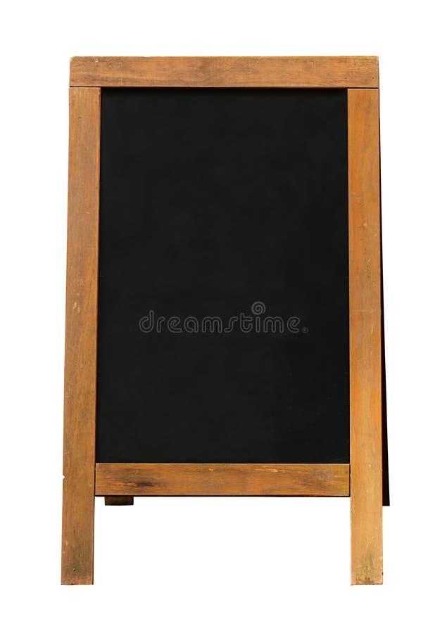 wooden blackboard sandwich board mounted frame signboard also known as chalkboard area blank insertion your 40026630