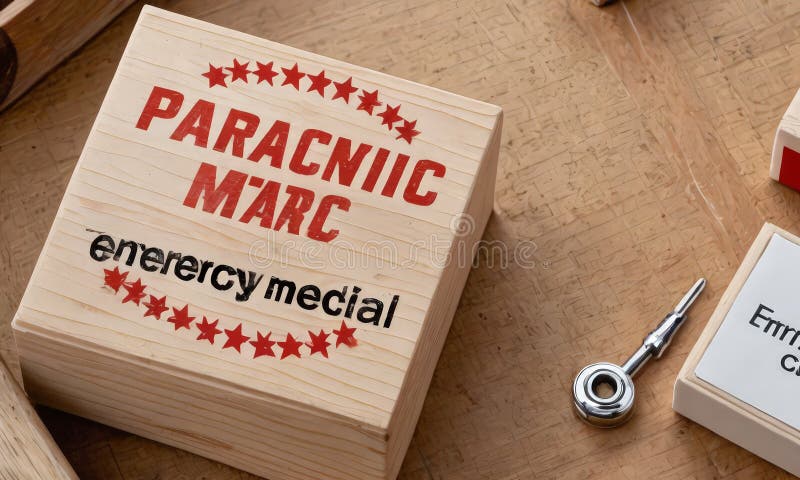 Wooden block with magnet and royalty free illustration