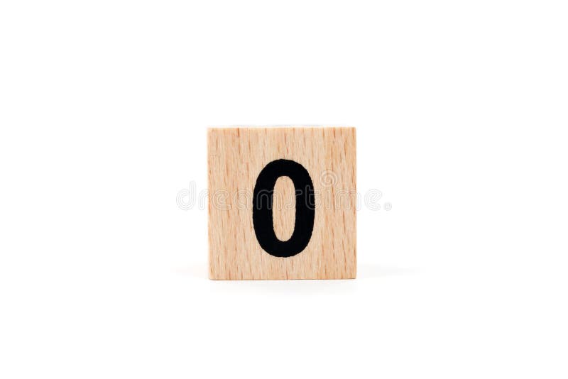 Wooden block Number zero royalty free stock image