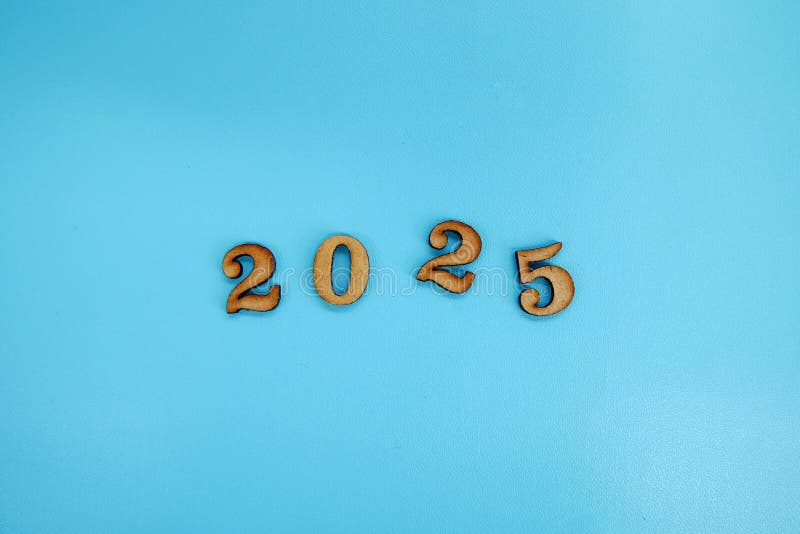 Wooden Block with Text 2025. Stock Image Image of growth, market