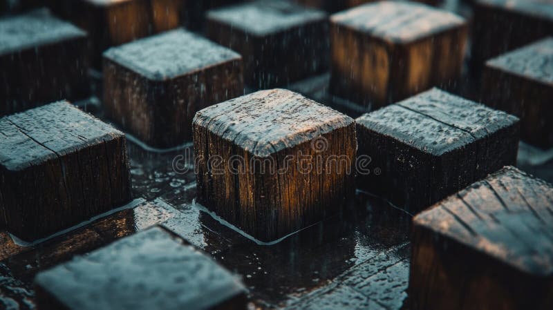 Wooden Blocks Floor stock photo
