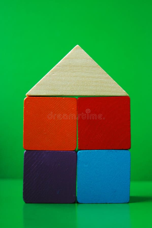 Wooden blocks house