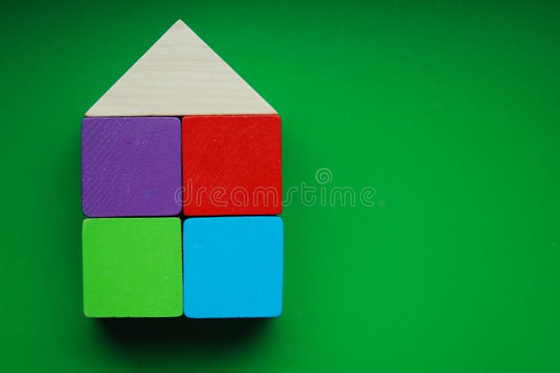 Wooden blocks house