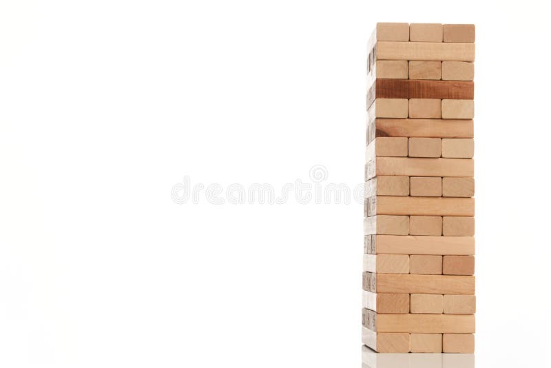 Wooden blocks tower isolated on white background royalty free stock photos Wooden blocks tower isolated on white background royalty free stock photos