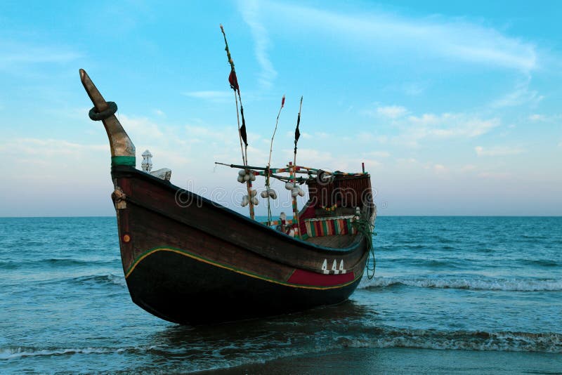 Wooden boat in a Bangladeshi island