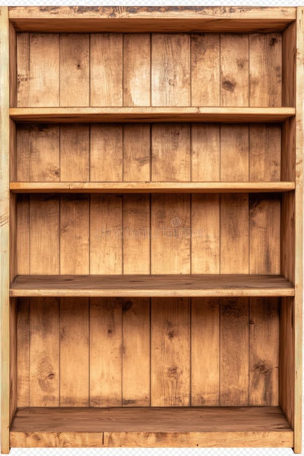 Wooden Bookcase with Open Shelves stock photography