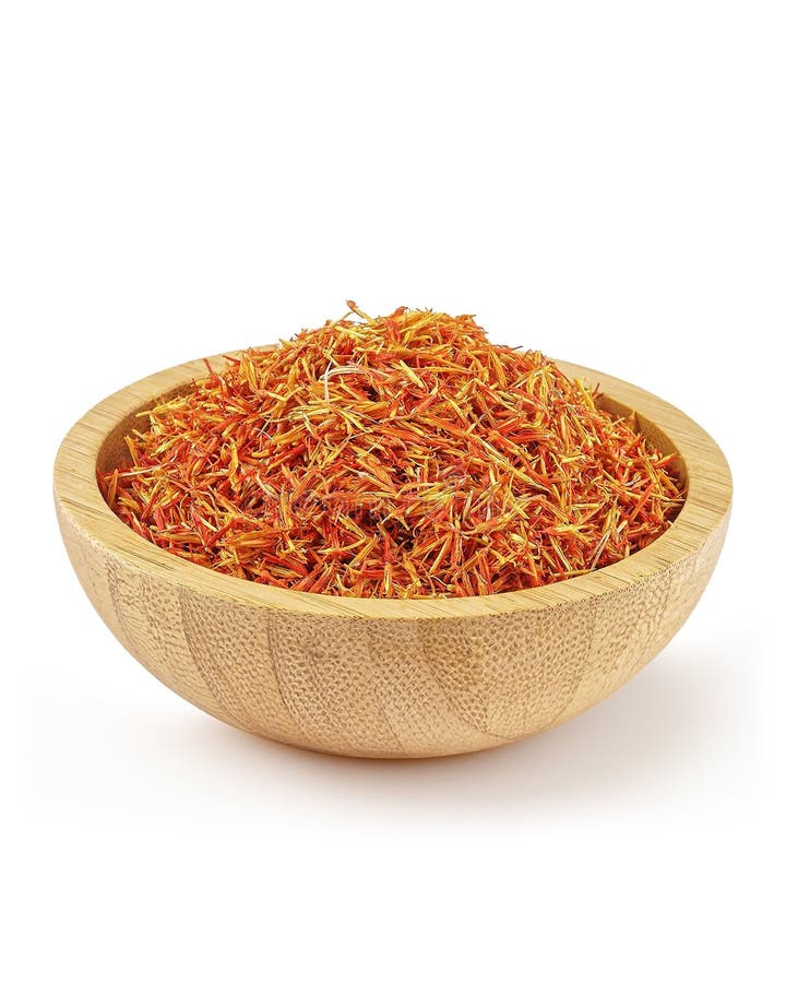 Wooden Bowl of Saffron Threads royalty free stock photography