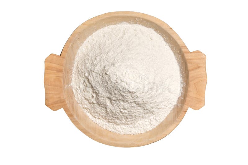 Wooden Bowl With Wheat Flour Powder