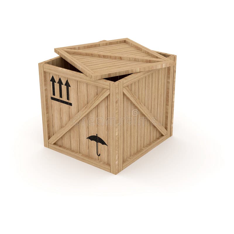 Wooden box vector illustration