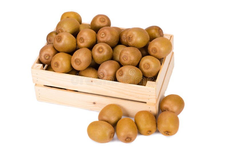 Wooden Box Filled with Many Ripe and Fresh Kiwi Fruits Stock Image ...