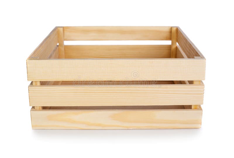 Wooden Box on White Background Stock Image Image of pallet