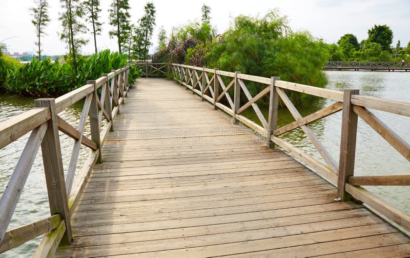 Wooden wood bridge