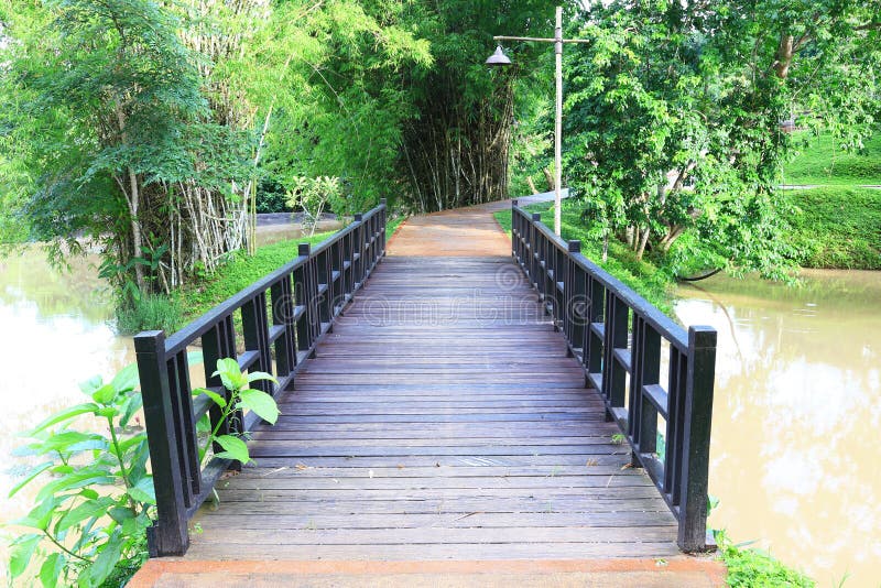 Wooden Bridge in the park stock image. Image of inspiration 42568833