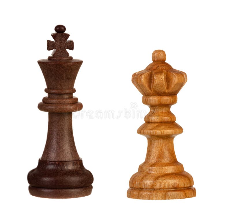 Wooden Brown Chess Pieces on a White Stock Image - Image of figure ...