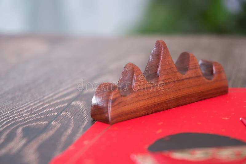 Wooden Brush Holder on Table Stock Image Image of study, wooden
