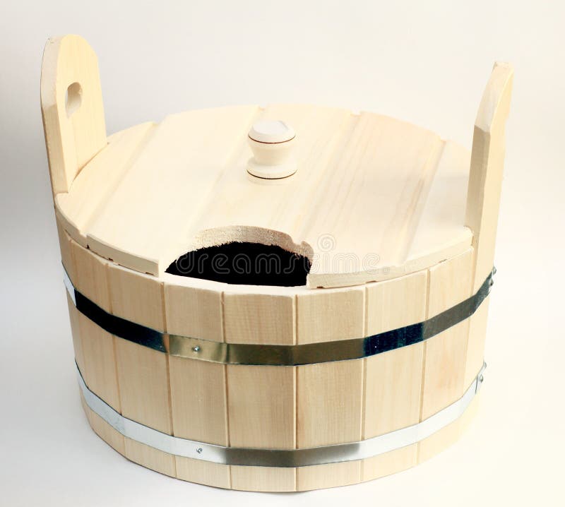 Wooden bucket for a bath stock photo. Image of healthy 43899902