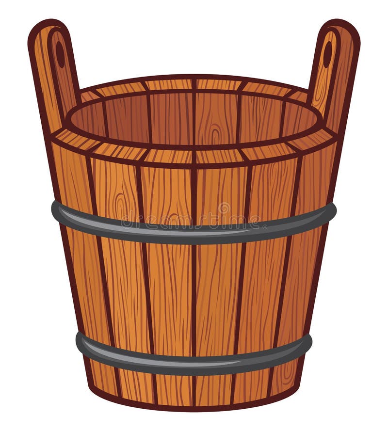 Wooden bucket stock vector. Illustration of container 31061106