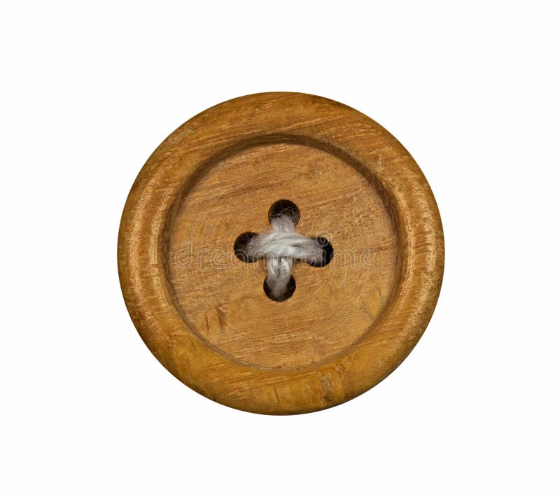 Wooden Button On The White Background Royalty Free Stock Images - Image