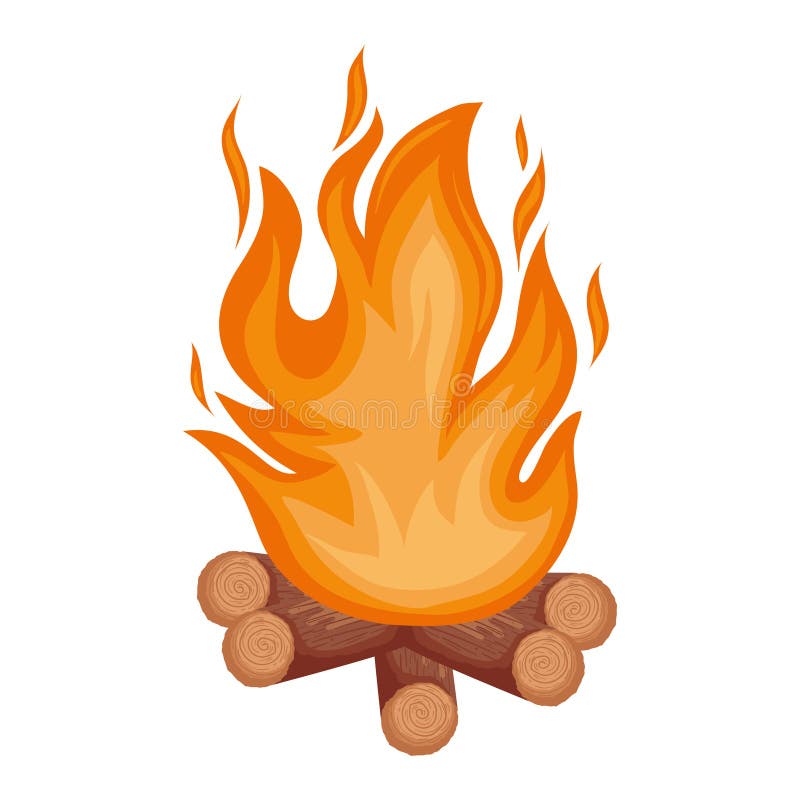 Campfire Flame Cartoon Vector Illustration Stock Illustration