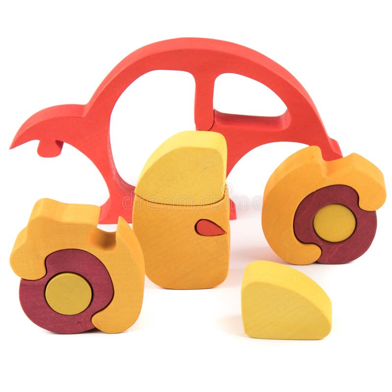 Wooden car puzzle toy stock photo. Image of shape, wood 66605000