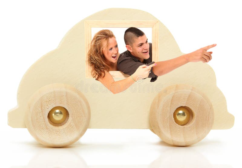 Wooden Car Toy with Couple