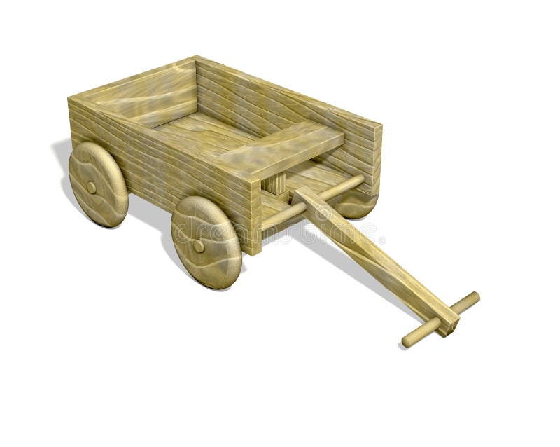 Wooden cart isolated stock illustration. Illustration of funny - 5955273