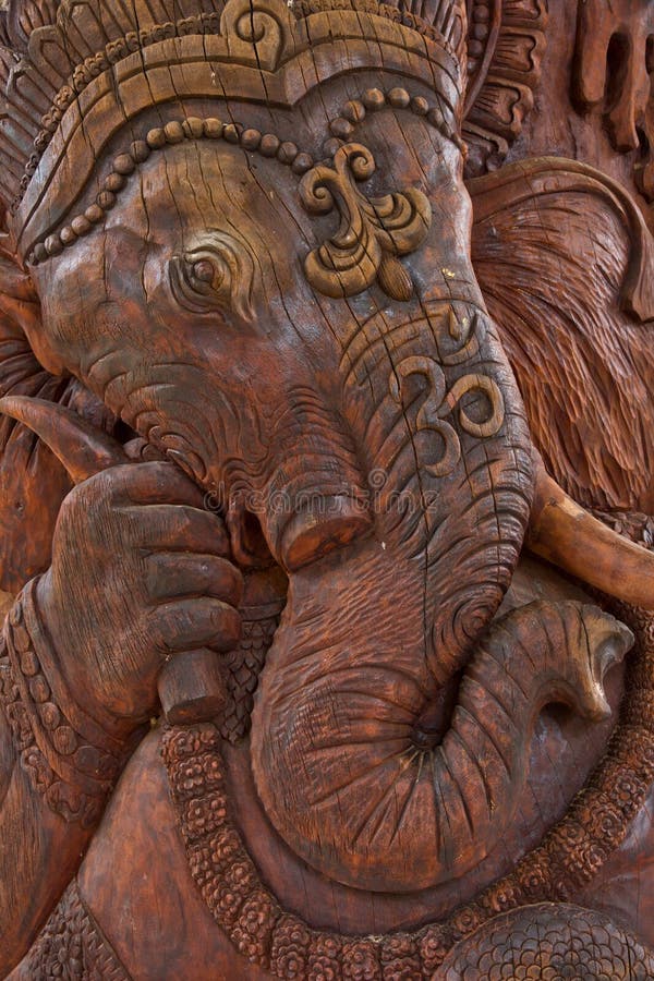 Wooden carving of lord ganesha