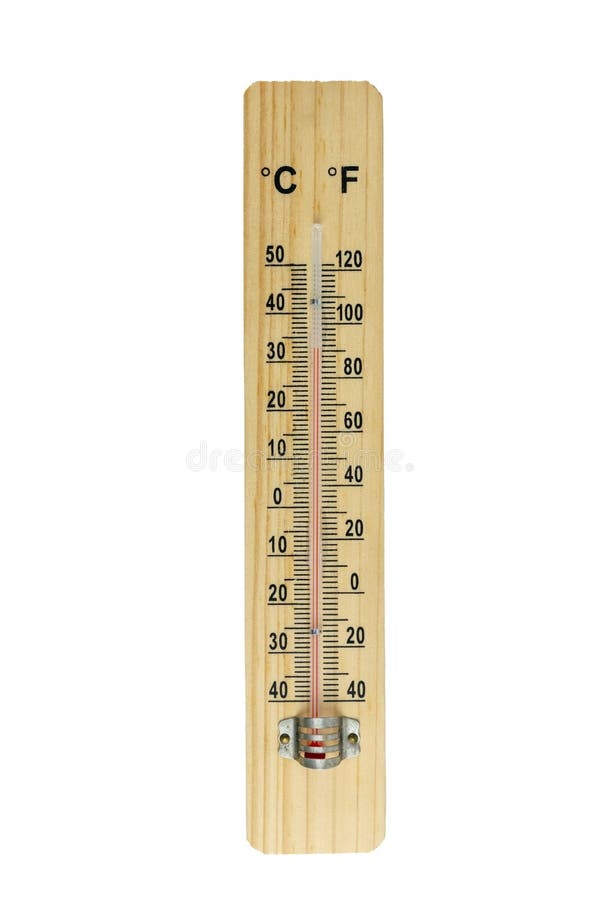 Fahrenheit scale thermometer isolated on a white background. Ambient  temperature minus 14 degrees Stock Photo