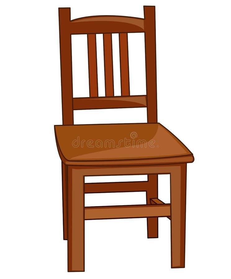 Wooden Chair Icon, Cartoon Style Stock Vector Illustration of