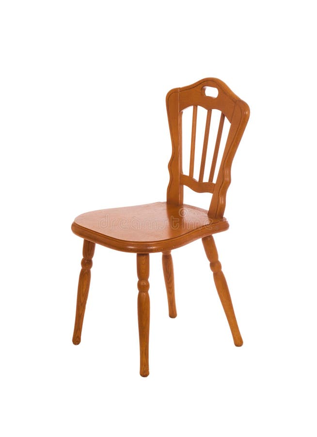 Wooden Chair Isolated On A White Stock Image Image of absence