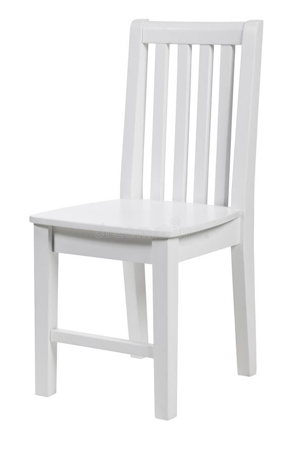 Wooden chair over white, with clipping path