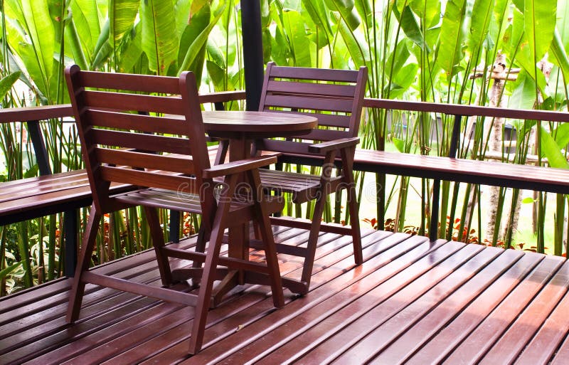 Wooden chair and table