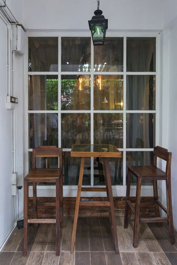 Wooden chair table royalty free stock photography Wooden chair table royalty free stock photography
