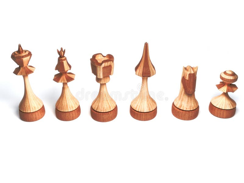 Wooden chess pieces