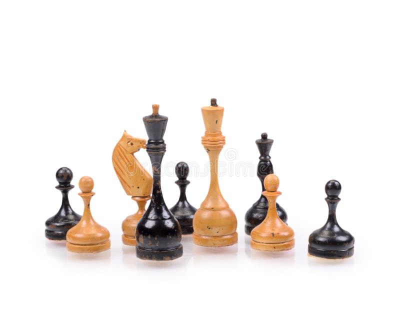 Wooden chess pieces