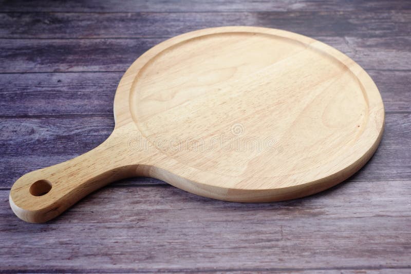 Wooden Chopping Board on Table Top Down Stock Image Image of board