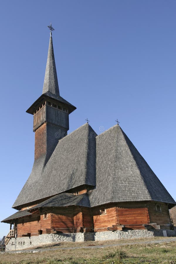 Wooden church from behind