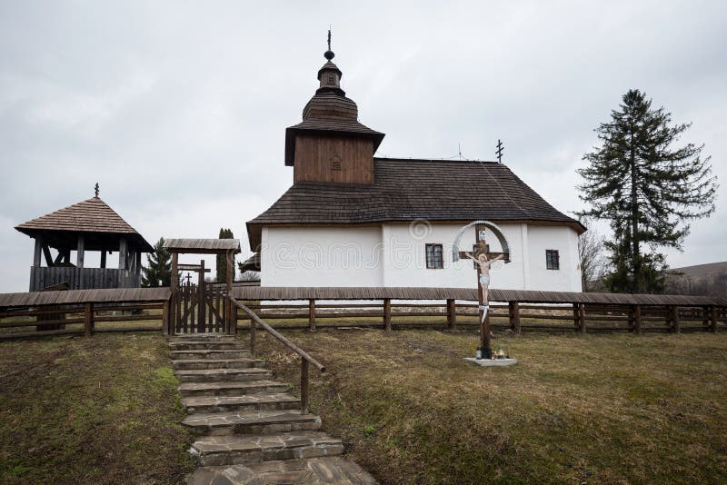 Wooden church of St Basil the Great in a village Kalna Roztoka, Slovakia