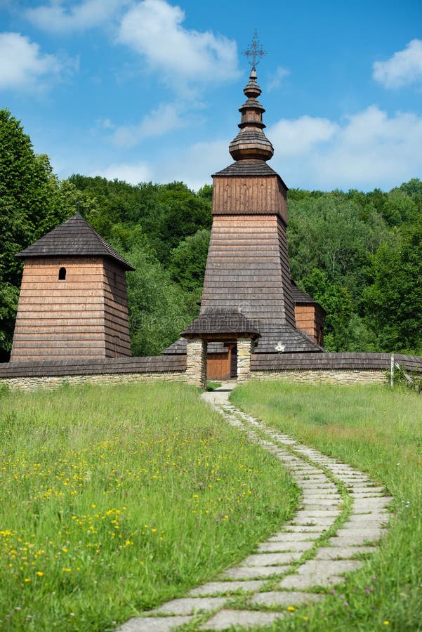 Wooden church of St Paraskieva in a village Potoky, Slovakia