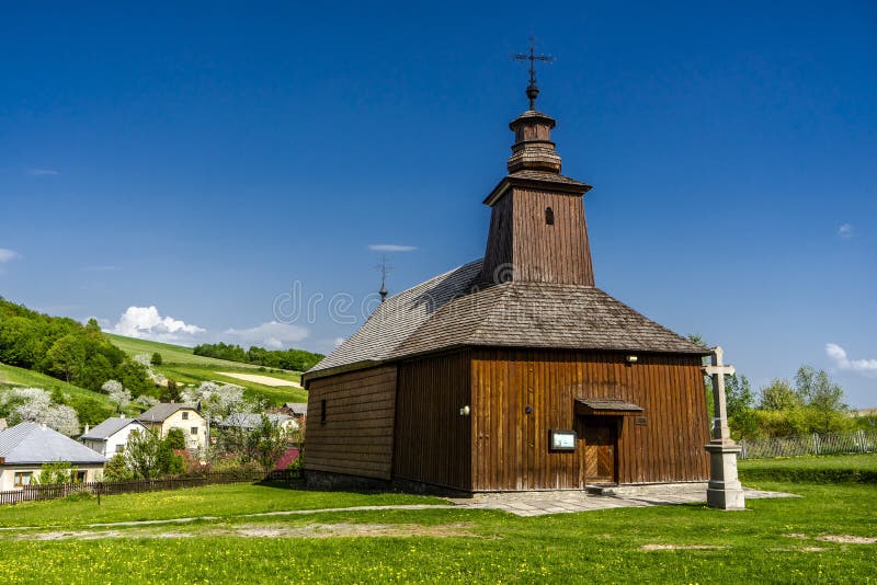 The wooden church in the town of Krive, Slovakia