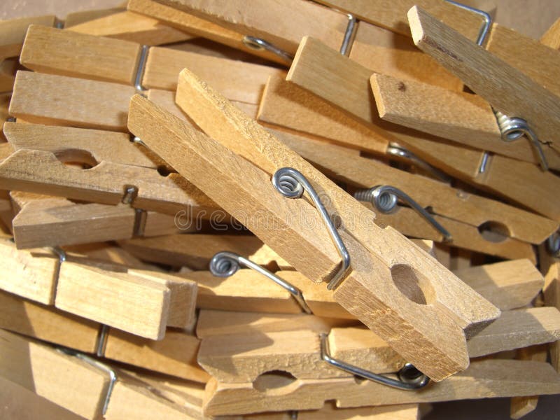 Wooden clothes pegs stock photo. Image of pins, items 6013348