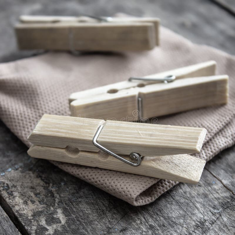 Wooden clothes pegs stock photo. Image of table, natural 44359260